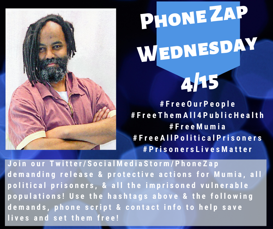 Mehr Infos zum heutigen Aktionstag für Mumia Abu-Jamal und andere Inhaftierte
